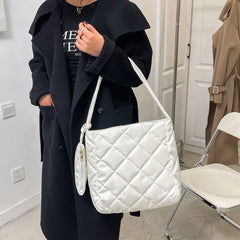 Portable Cotton Padded Handbag with Mini Bag