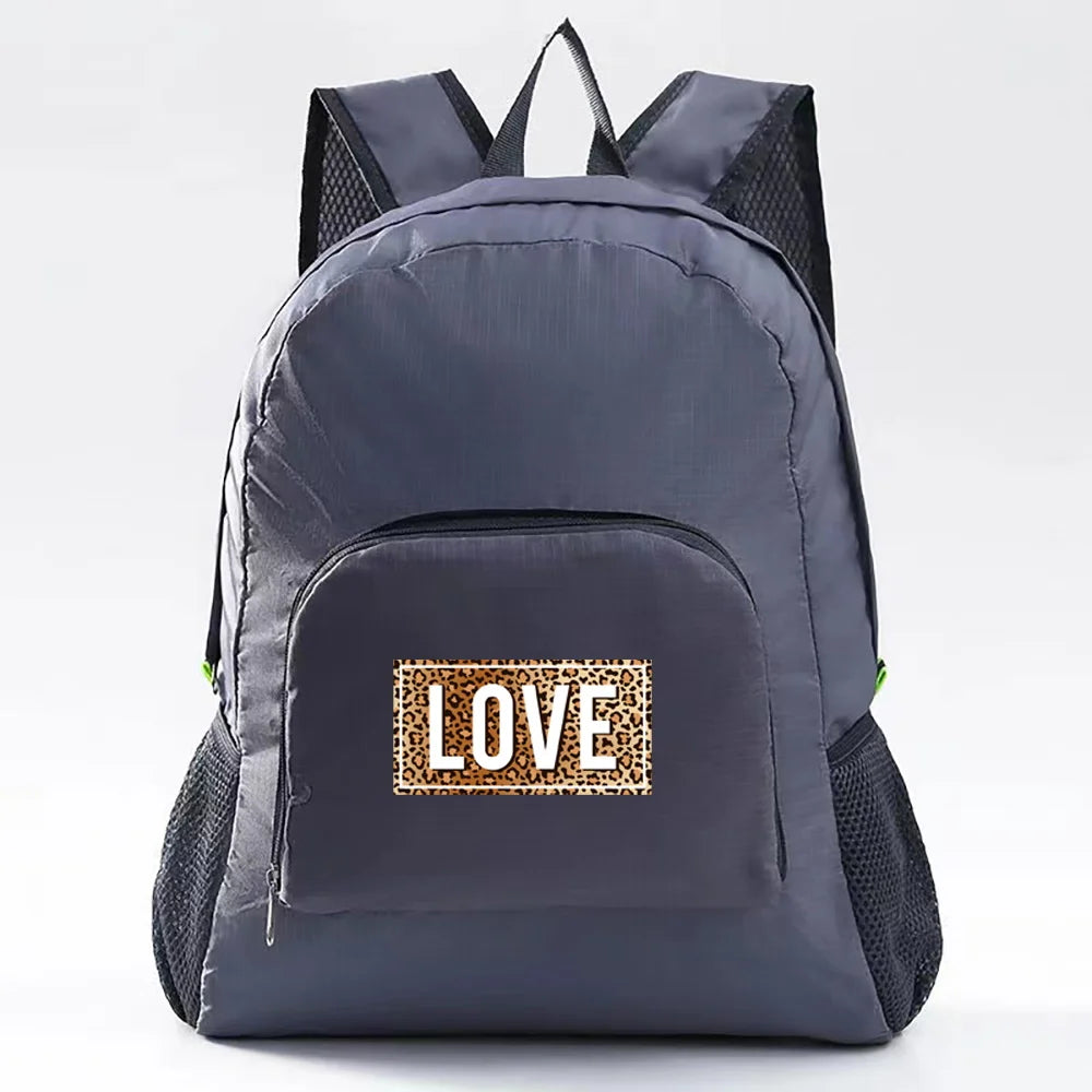 Foldable Leopard Pattern Daypack for Outdoor Sports