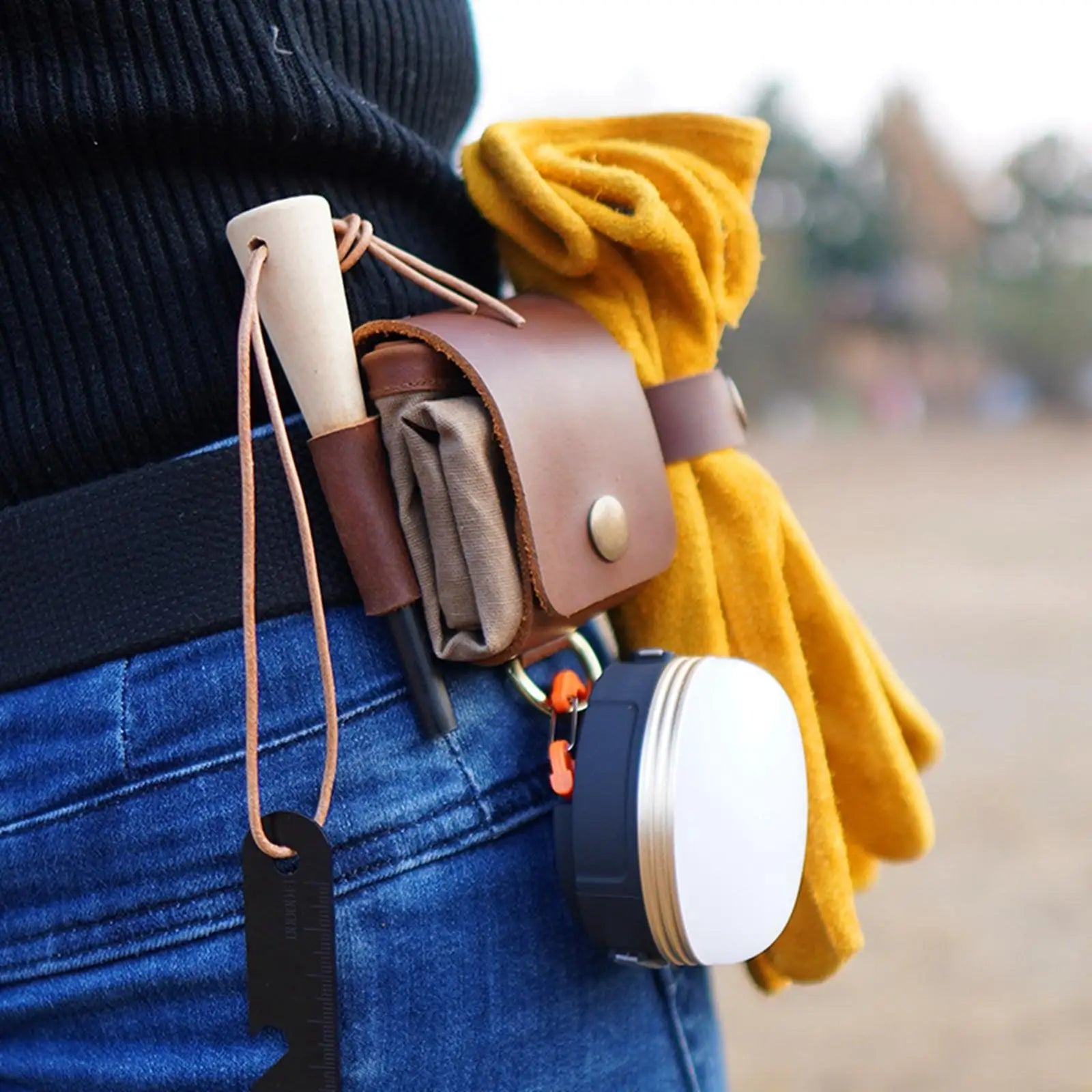 Portable Foraging Pouch Waist Bag Canvas Mushroom Berry Storage Bag