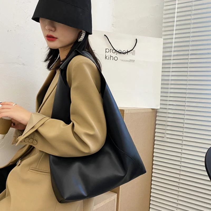 Large Capacity Tote Shoulder Bag Leather Handbag for Women