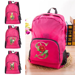 Foldable Waterproof Backpack for Travel Golden Flower Pattern