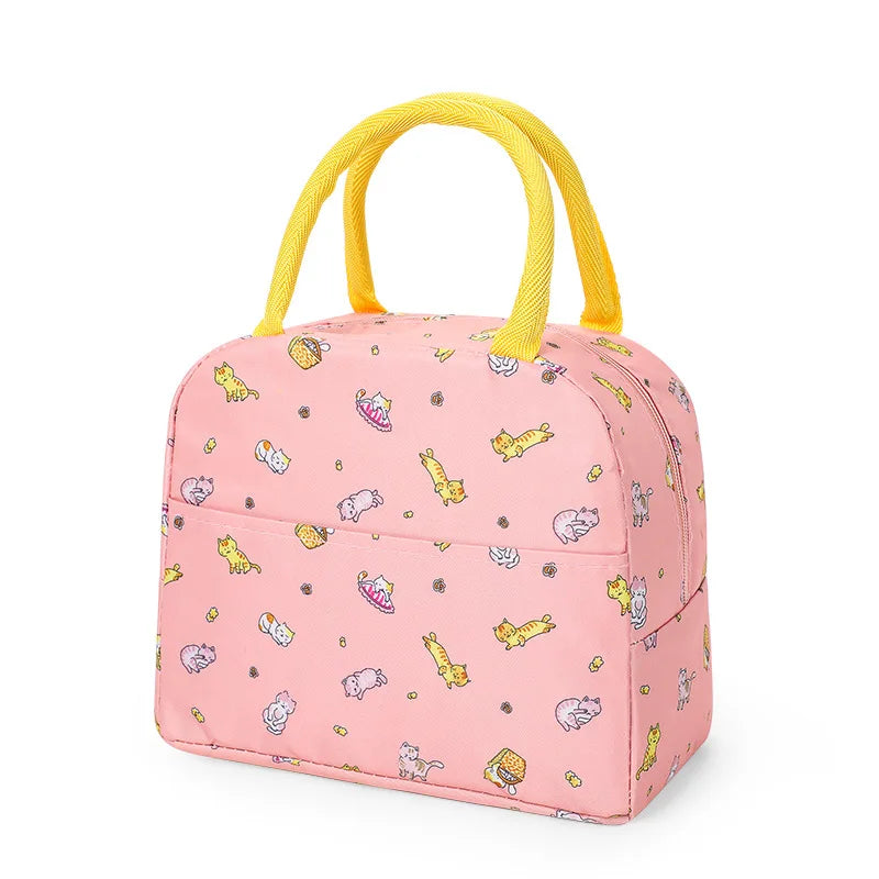 Insulated Lunch Bag Portable Cooler Handbag Bento Pouch Food Storage Bags