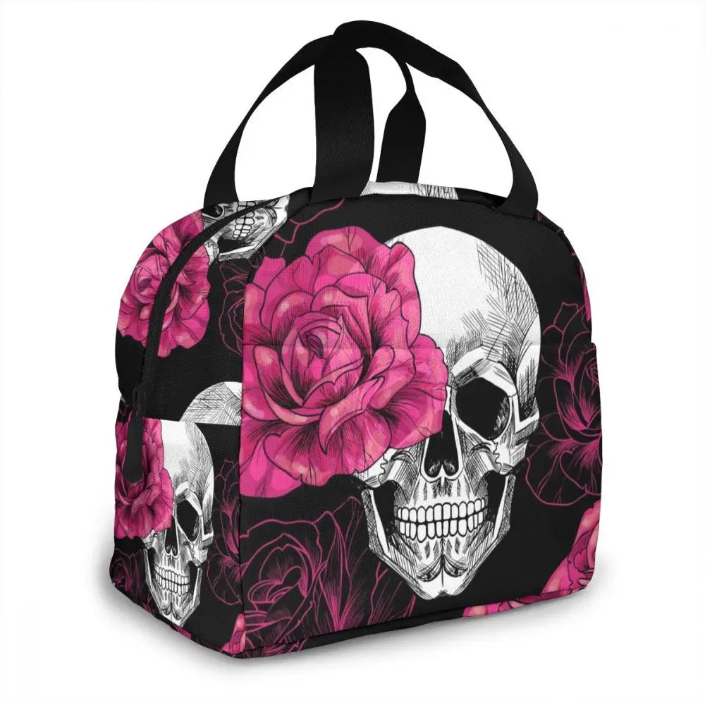 Skulls & Roses Insulated Lunch Bag