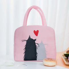 Women's Portable Lunch Bag Insulated Cooler Bento Box Storage Handbag