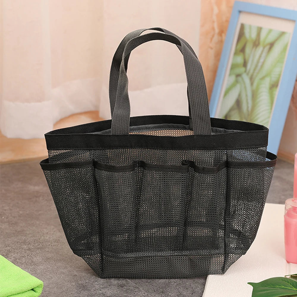 Portable Mesh Storage Bag Transparent Foldable Large Capacity Shoe Bag