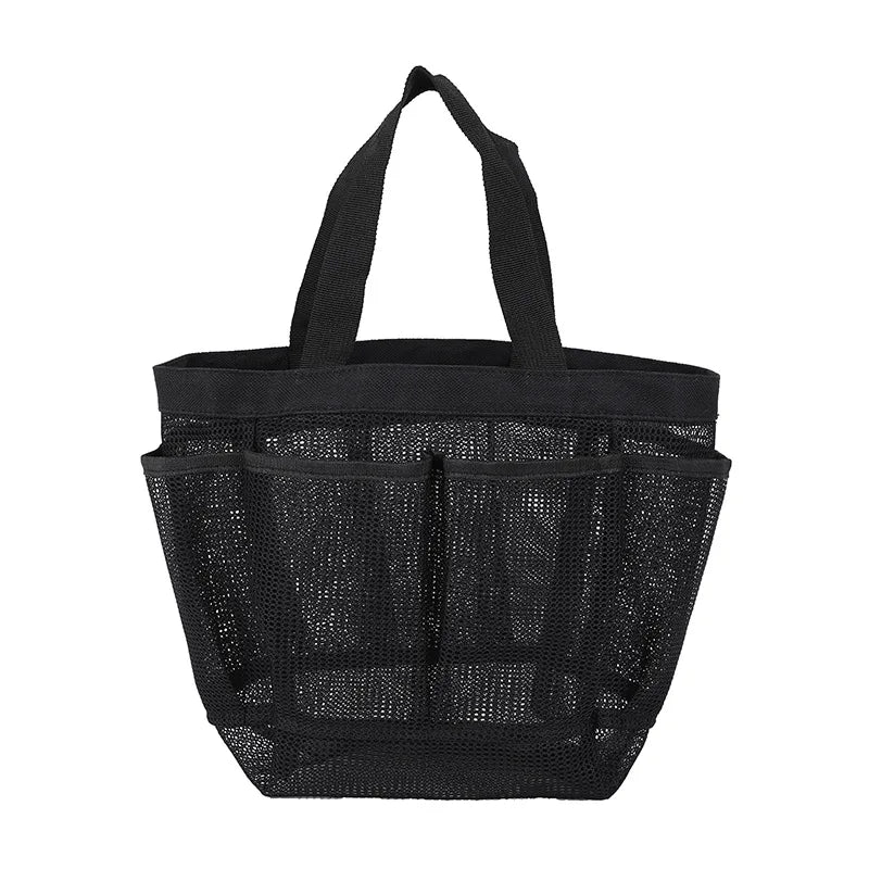 Portable Mesh Tote Bag Shower Caddy Toiletry Organizer Handbag