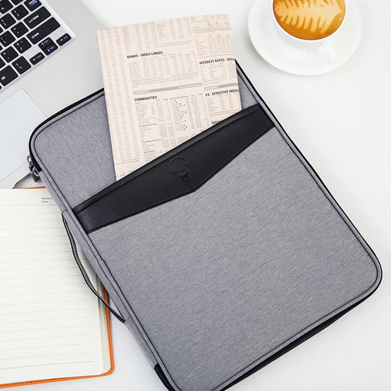 Men's A4 Document Bag Waterproof Briefcase Laptop Notebook Pouch