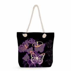 Butterfly Floral Print Handbag Portable Shoulder Bag