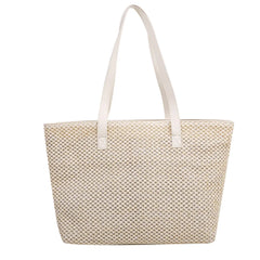 Woven PU Leather Shoulder Tote Bag for Women