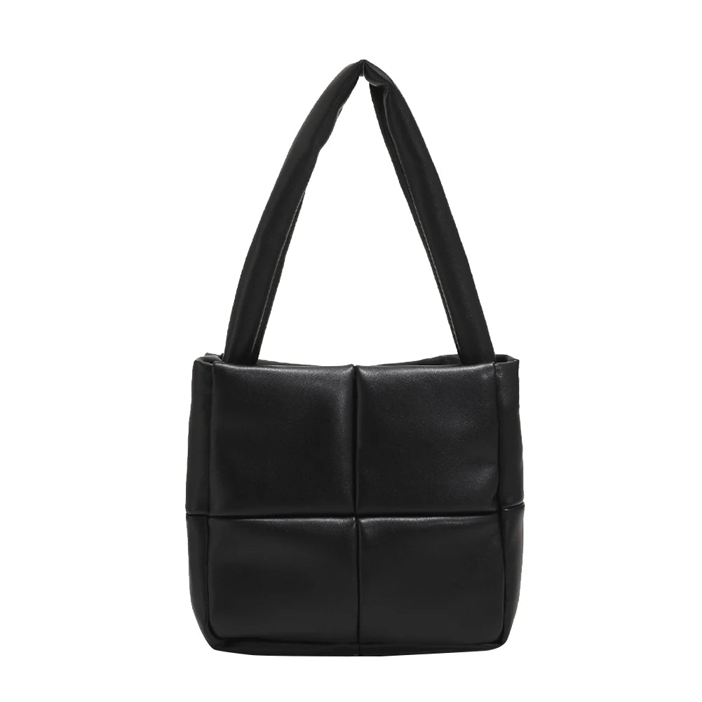 Travel PU Leather Checkered Handbag