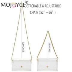 Portable Clear PVC Clutch Chain Handbag Stadium Approved Waterproof Bag