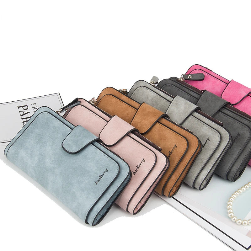 Vrouwen Lederen Portemonnee Clutch - Luxe Kaarthouder