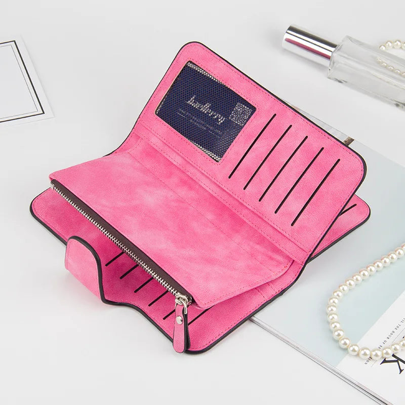 Vrouwen Lederen Portemonnee Clutch - Luxe Kaarthouder