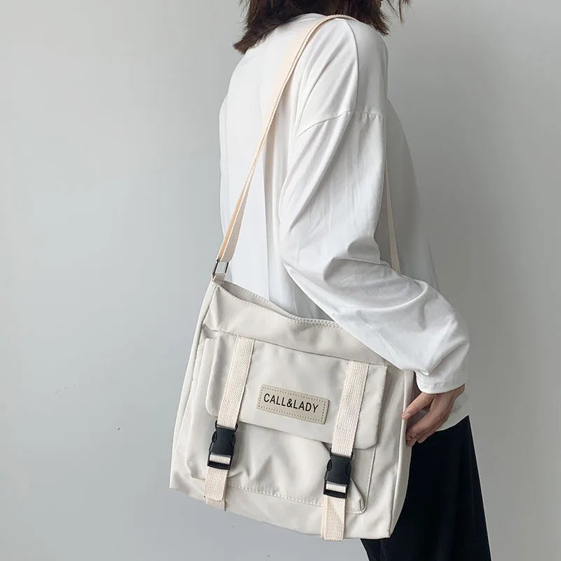 Messenger Bag Student Waterproof Canvas Crossbody Bag for Women