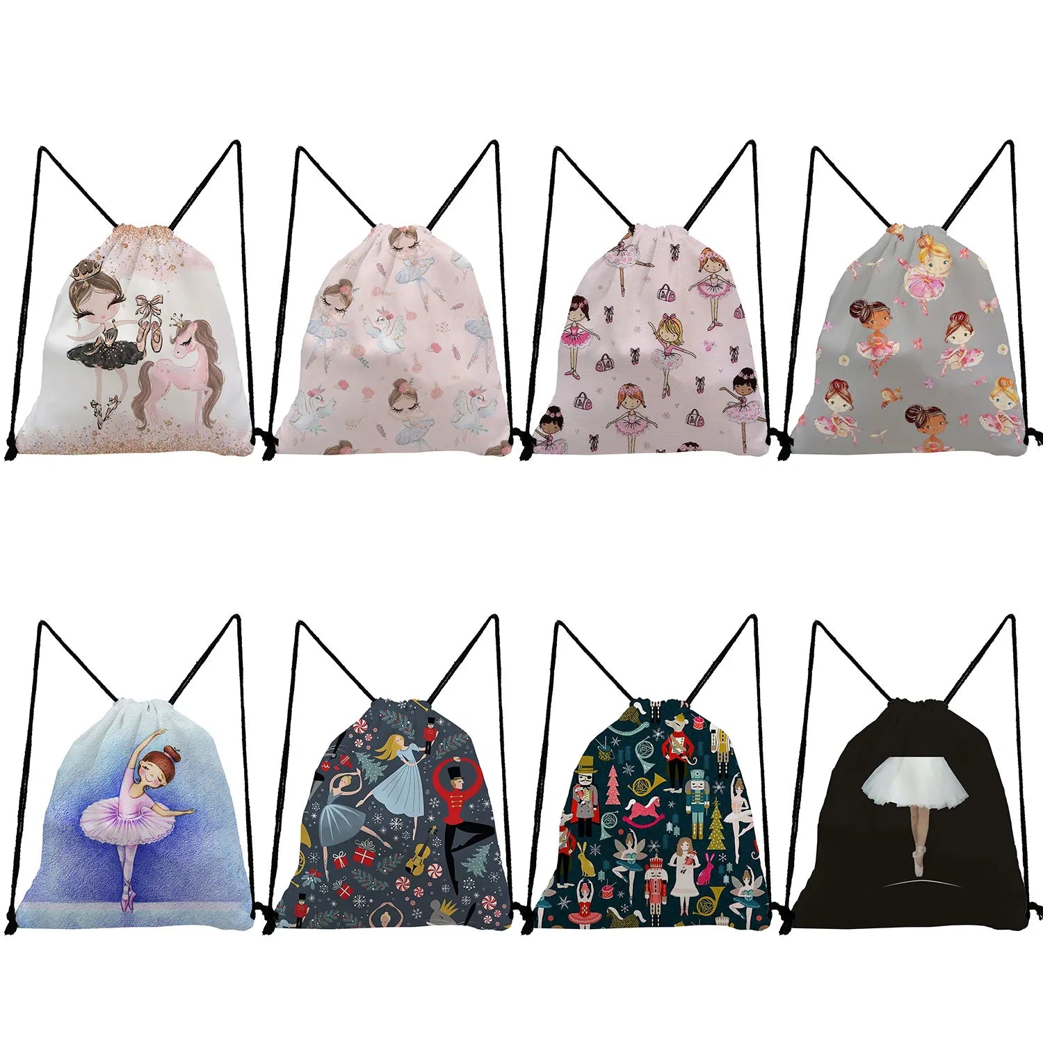 Portable Backpack Female Ballet Art Girl Print