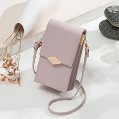 Prati Small Fresh PU Mobile Phone Bag Vertical Mini Shoulder Bag