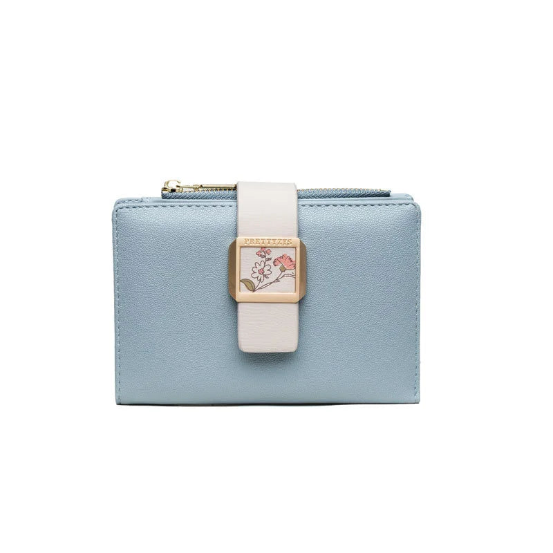 Prati's Three-Fold Zipper Short Wallet with Buckle