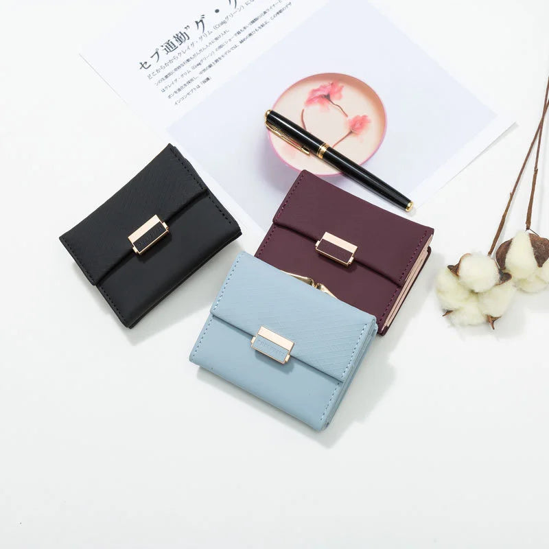 Prati's Women's Wallet Three-Fold Clip Short Wallet