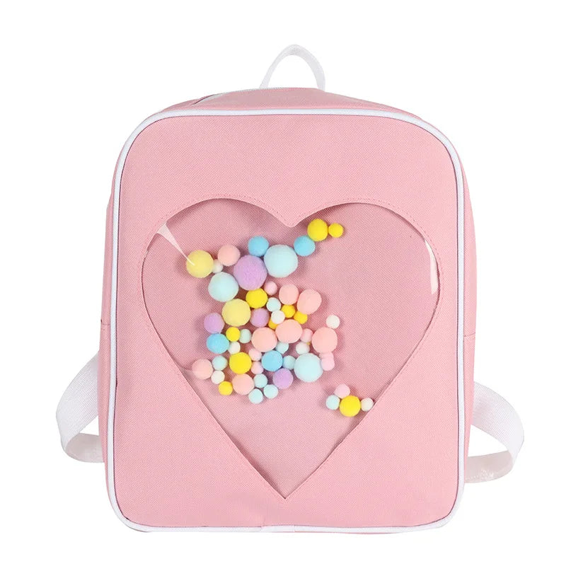 Preppy Style Kids Backpack School Bags for Teen Girls Clear Backpacks