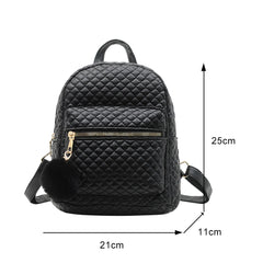 Preppy Style Lattice Pattern PU Leather Knapsack