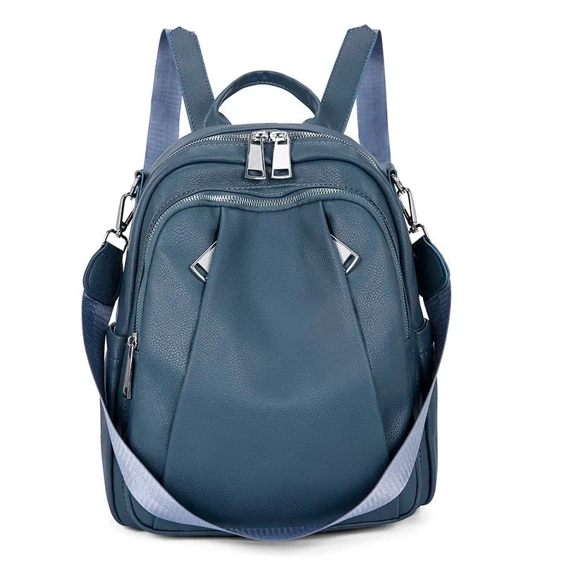 Preppy Style Women Waterproof Double Zip Backpack