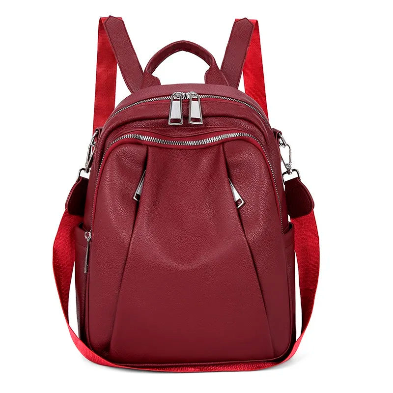 Preppy Style Women Waterproof Double Zip Backpack