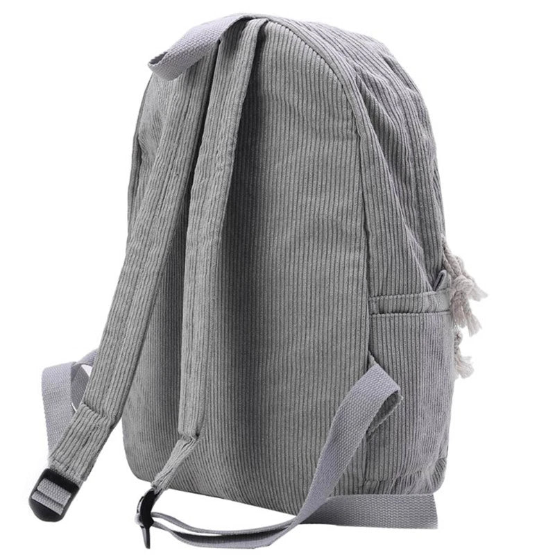 Preppy Style Soft Backpack Female Anti-Theft Corduroy School Lightweight