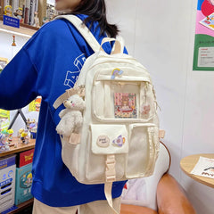 Preppy Style Nylon Women Backpack College Laptop Bookbags