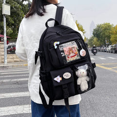 Preppy Style Nylon Women Backpack College Laptop Bookbags