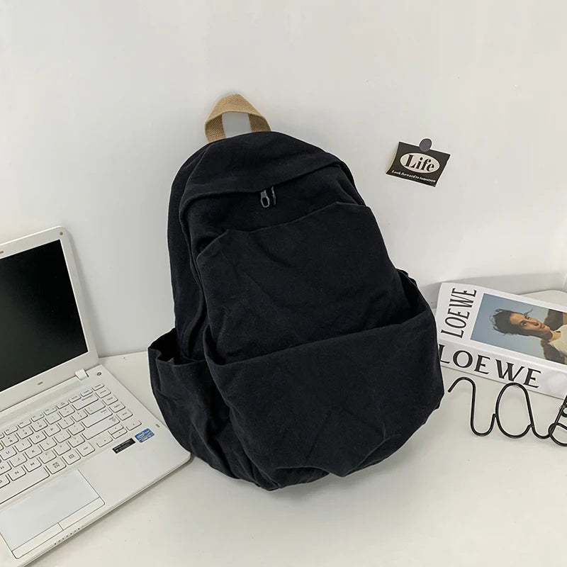 Preppy Style Women Backpack for Teenage Girls Canvas Bagpack Travel Rucksack