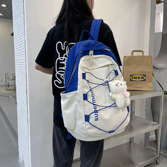 Preppy Waterproof Nylon Women Backpack High School Bags for Teenage Girl