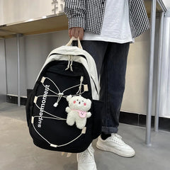 Preppy Waterproof Nylon Women Backpack High School Bags for Teenage Girl