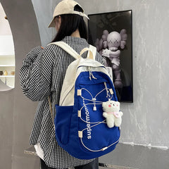 Preppy Waterproof Nylon Women Backpack High School Bags for Teenage Girl
