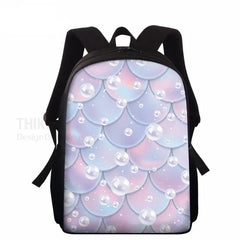 Fish Scale Printing School Backpack For Girls