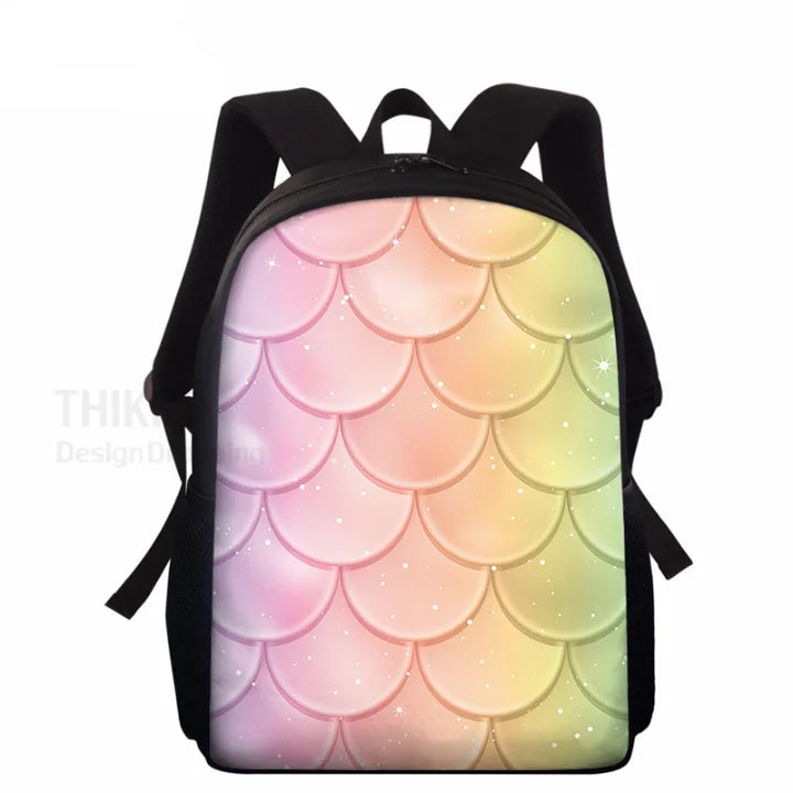 Fish Scale Printing School Backpack For Girls