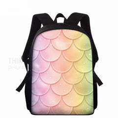 Fish Scale Printing School Backpack For Girls