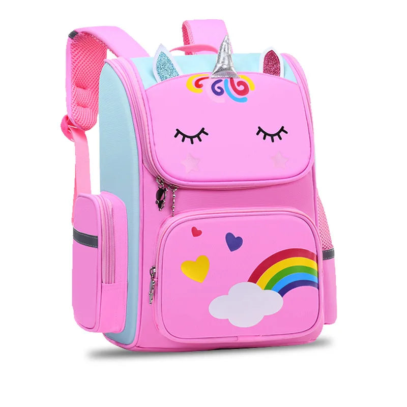 Kids 3D Cartoon Backpack Rainbow Schoolbag
