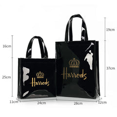 Princess Crown Print PVC Reusable Shopping Purse Eco Friendly Tote Beach Handbag