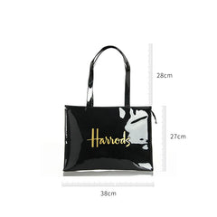 Princess Crown Print PVC Reusable Shopping Purse Eco Friendly Tote Beach Handbag