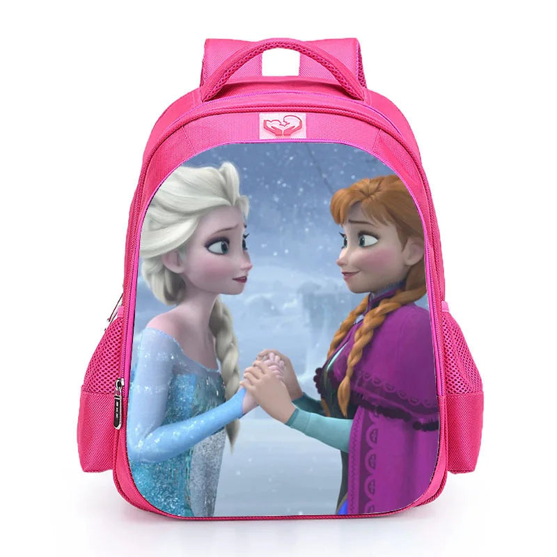 Princess Elsa Lovely School Backpack for Girls Kids Pink Cartoon School Bag