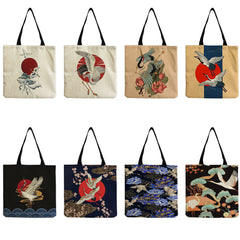 Red Crowned Crane Women's Shoulder Bag Large Capacity Tote