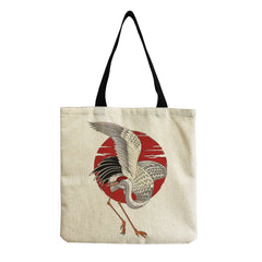 Red Crowned Crane Women's Shoulder Bag Large Capacity Tote