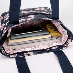 Printed Flower Women Shoulder bags Nylon Large Capacity Totes