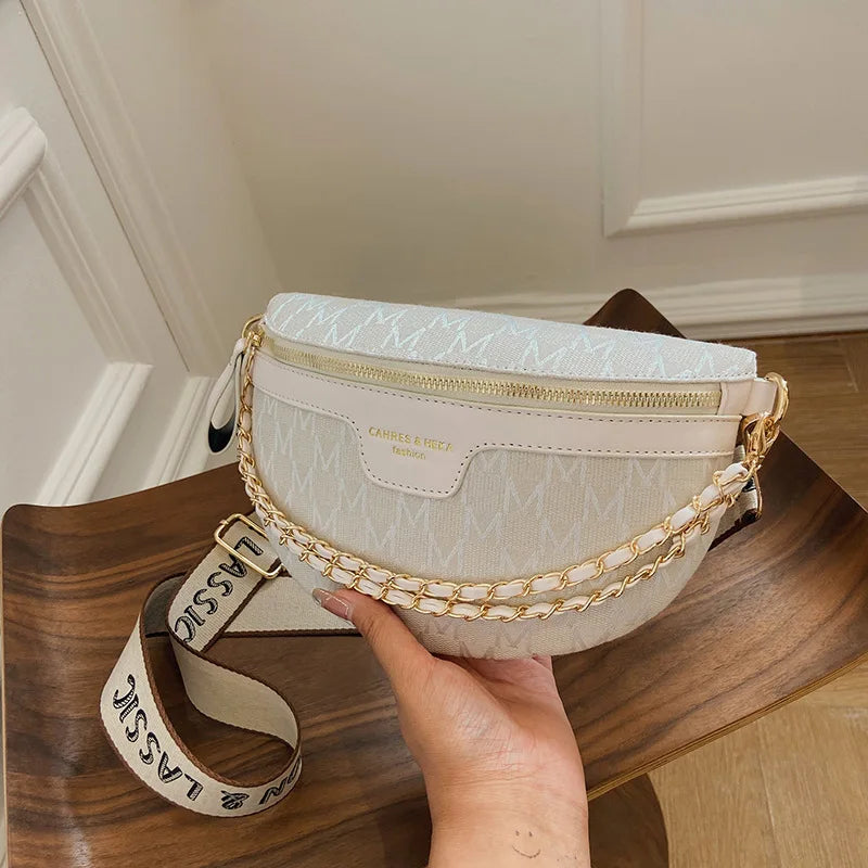 Plaid Fanny Pack Chain Waist Bag Female Crossbody Bag