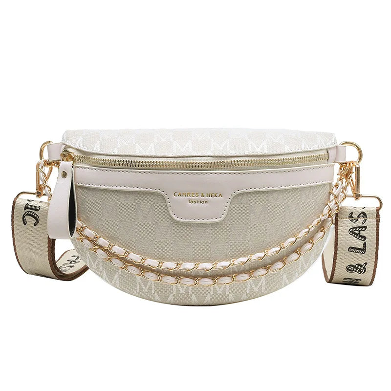 Plaid Fanny Pack Chain Waist Bag Female Crossbody Bag