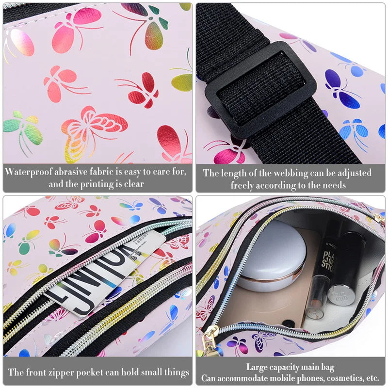Colorful Waist Bag for Women and Kids, Outdoor Sport Shoulder Pack