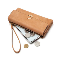 Priti frosted Pu zipper women's Long Wallet Zipper handbag zero wallet