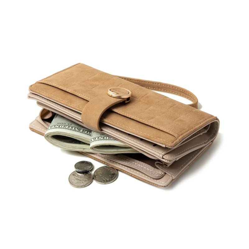 Pritty Women's Long Wallet Matte Buckle Zipper Handbag