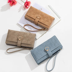 Pritty Women's Long Wallet Matte Buckle Zipper Handbag