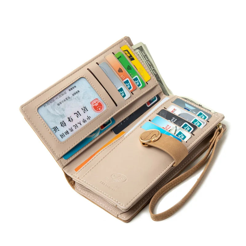 Pritty Women's Long Wallet Matte Buckle Zipper Handbag
